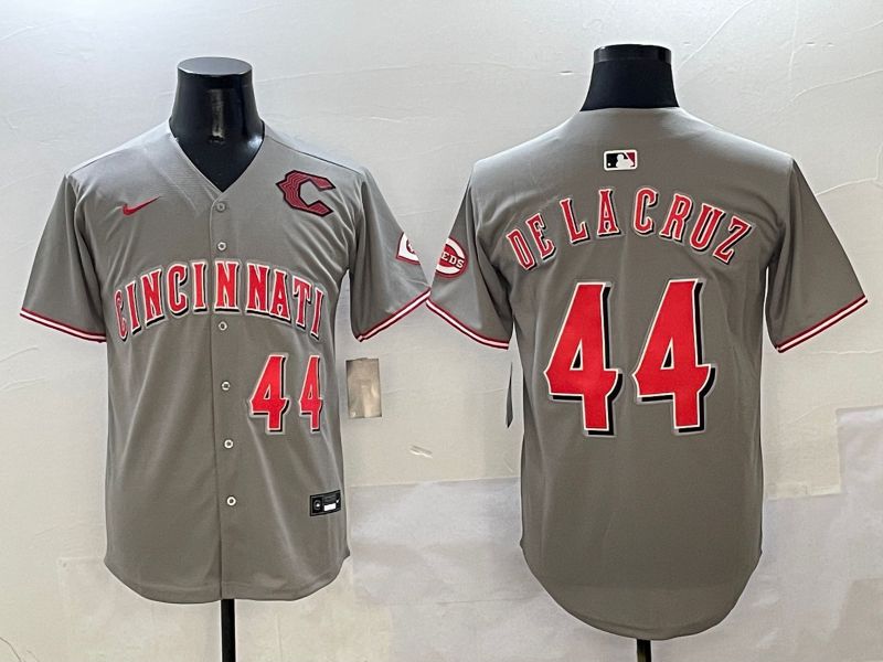 Men Cincinnati Reds #44 Delacruz Grey Game Nike 2025 MLB Jersey style 10
